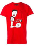 Claire Barrow 'time' T-shirt, Adult Unisex, Size: Medium, Red, Cotton