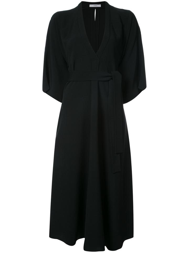 Tome Deep V-neck Dress - Black