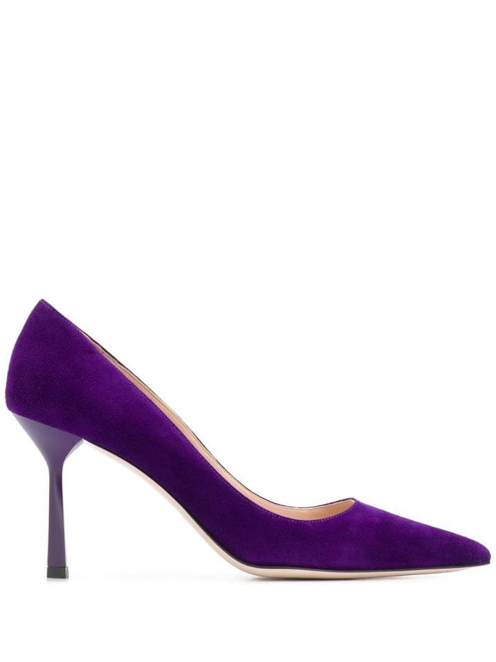 Miu Miu Suede Pointed Toe Pumps - Purple