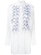 Marco De Vincenzo - Embroidered Shirt Dress - Women - Polyester - 44, White, Polyester