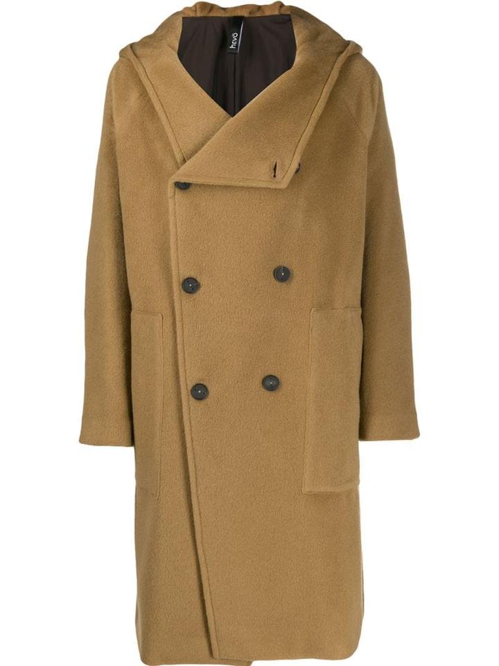 Hevo Salve Hooded Double-breasted Coat - Neutrals