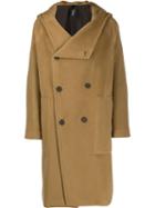 Hevo Salve Hooded Double-breasted Coat - Neutrals