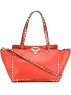 Valentino Garavani Rockstud Trapeze Tote, Women's, Yellow/orange, Leather