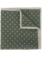 Eleventy Polka Dot Pocket Square, Men's, Green, Wool