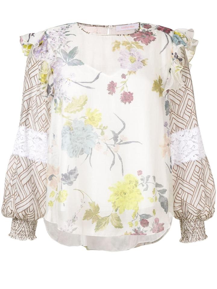 See By Chloé Floral Blouse - White