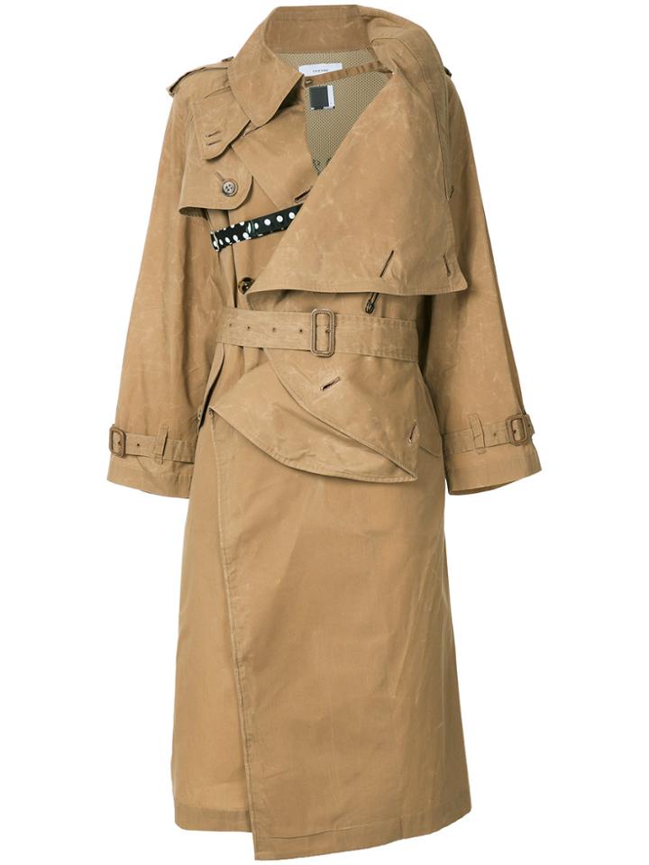 Facetasm Oversized Waterfall Coat - Brown