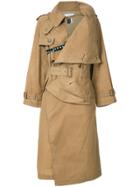 Facetasm Oversized Waterfall Coat - Brown