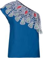 Peter Pilotto Embroidered One Shoulder Top