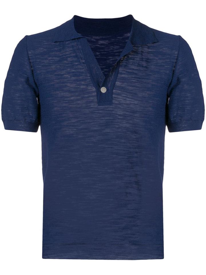 Jacquemus Knitted Polo Shirt - Navy