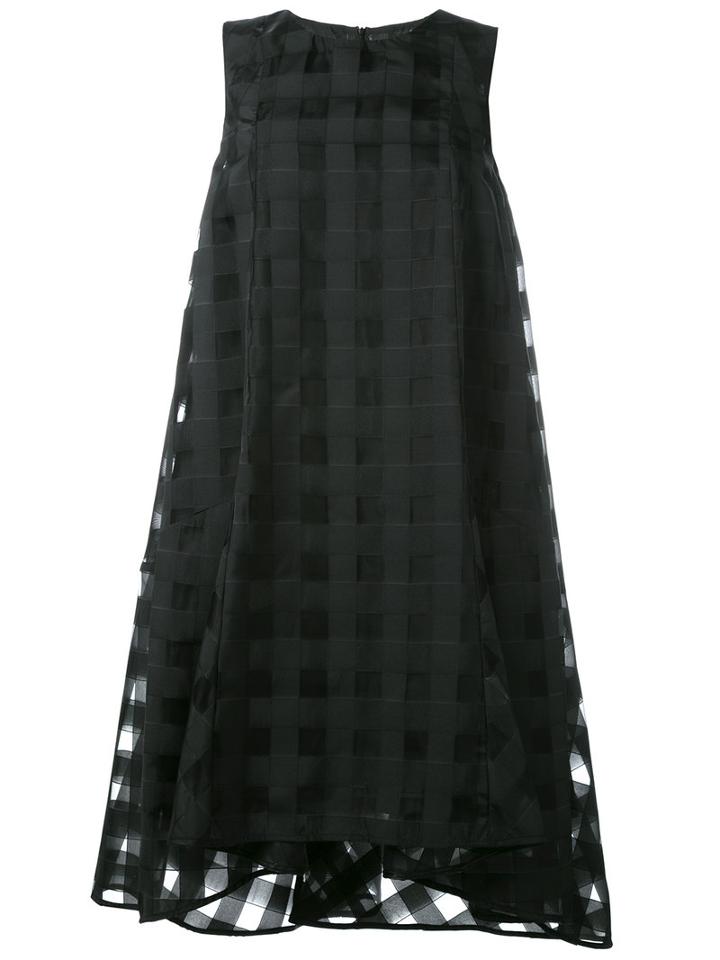 Ultràchic Sheer Checked Layer Dress, Women's, Size: 42, Black, Polyester/viscose