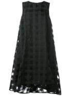 Ultràchic Sheer Checked Layer Dress, Women's, Size: 42, Black, Polyester/viscose