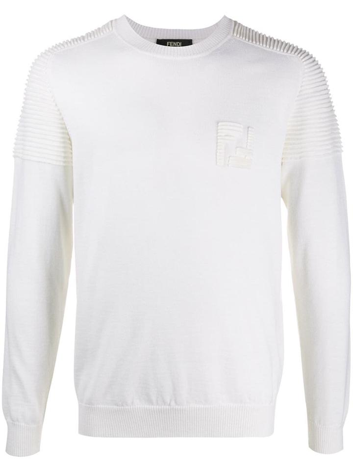 Fendi Chest Ff Motif Jumper - White