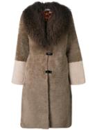 Saks Potts Midi Fur Coat, Women's, Size: 1, Brown, Sheep Skin/shearling/polyester