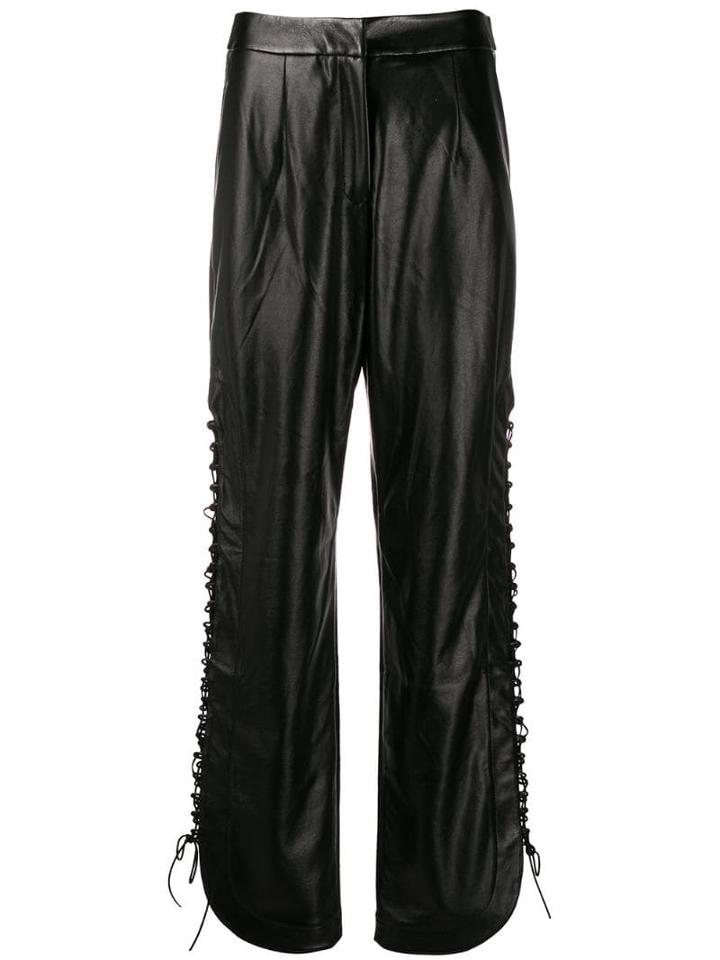 Matériel Textured Lace-up Detail Trousers - Black