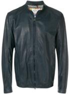 Etro Short Leather Jacket - Blue
