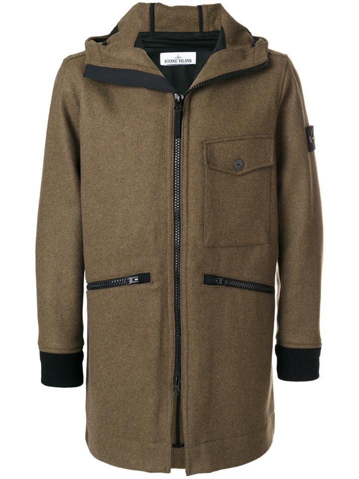 Stone Island Hooded Jacket - Brown