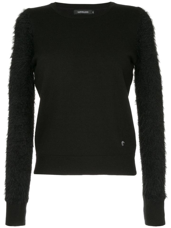 Loveless Fuzzy Detail Jumper - Black