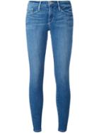 Frame Denim Mid-rise Cropped Skinny Jeans, Women's, Size: 27, Blue, Cotton/polyester/spandex/elastane