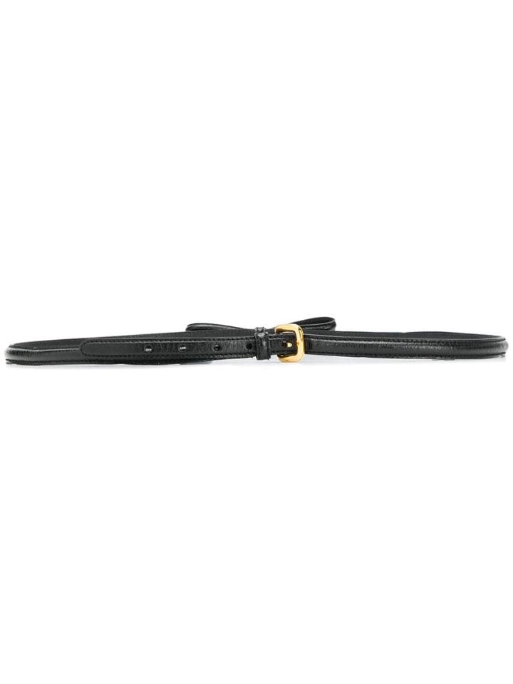 Prada Bow Detail Slim Buckle Belt - Black