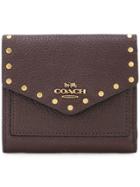 Coach Rivets Embellished Small Wallet - Red