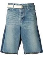 Sacai Belted Jean Cutoff Shorts - Blue