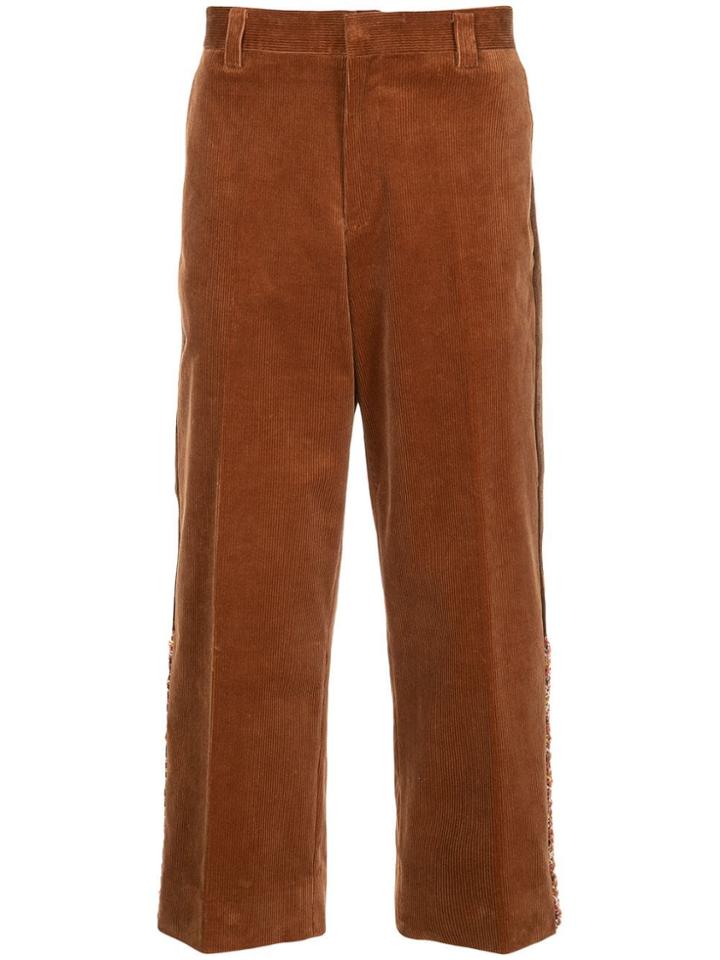 Coohem Tweed Side Panel Cropped Trousers - Brown