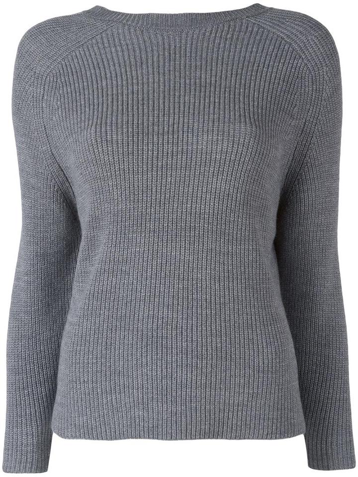 Federica Tosi Ribbed Jumper, Women's, Size: Medium, Grey, Cotton