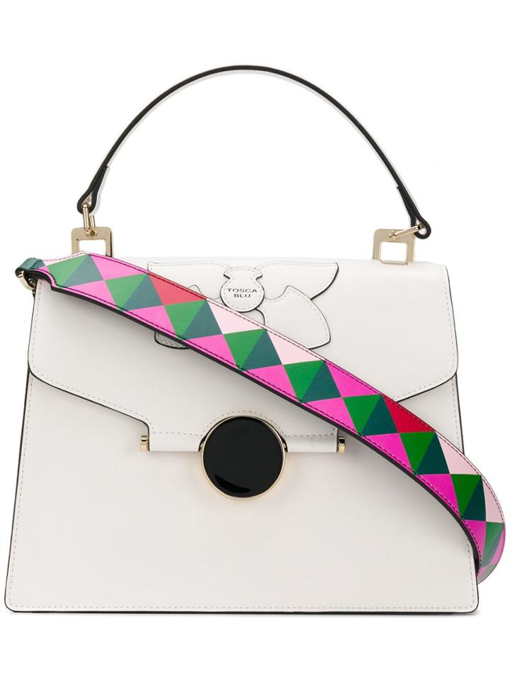 Tosca Blu Embossed Logo Tote - White