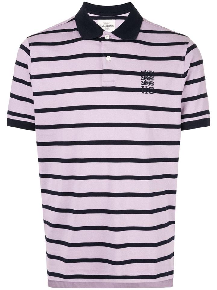 Kent & Curwen Striped Polo Shirt - Purple