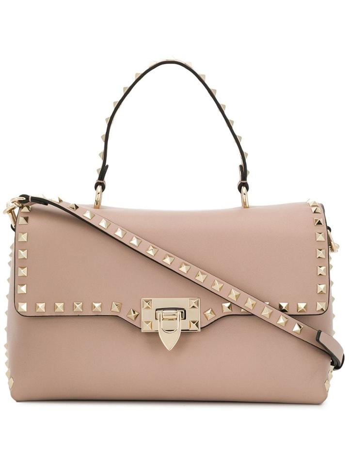 Valentino Valentino Garavani Rockstud Top Handle Bag - Neutrals