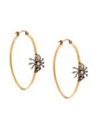 Alexander Mcqueen Skull Spider Hoop Earrings - Gold