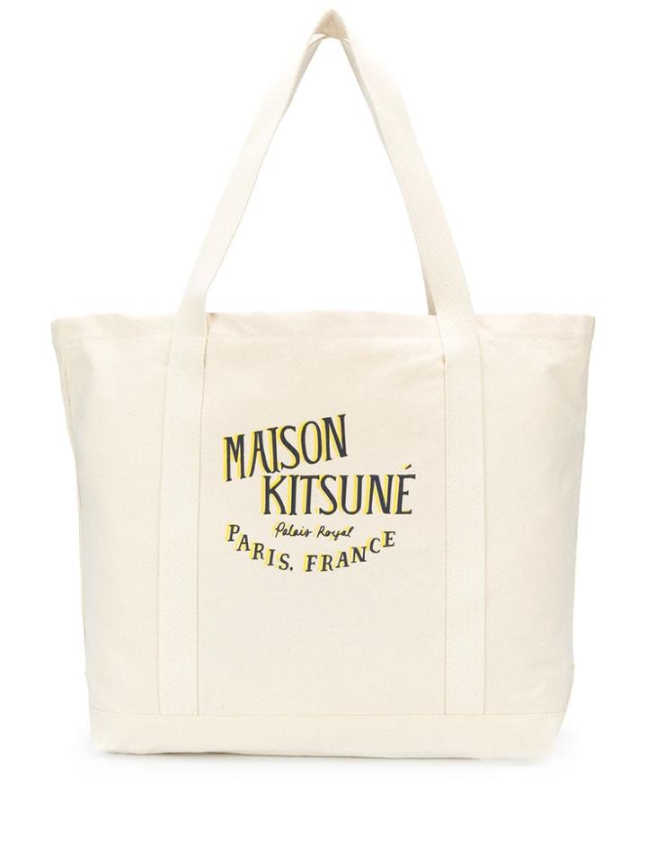 Maison Kitsuné Palais Royal Tote Bag - Neutrals