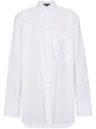 Ann Demeulemeester Oversized Shirt With Floral Patches - White