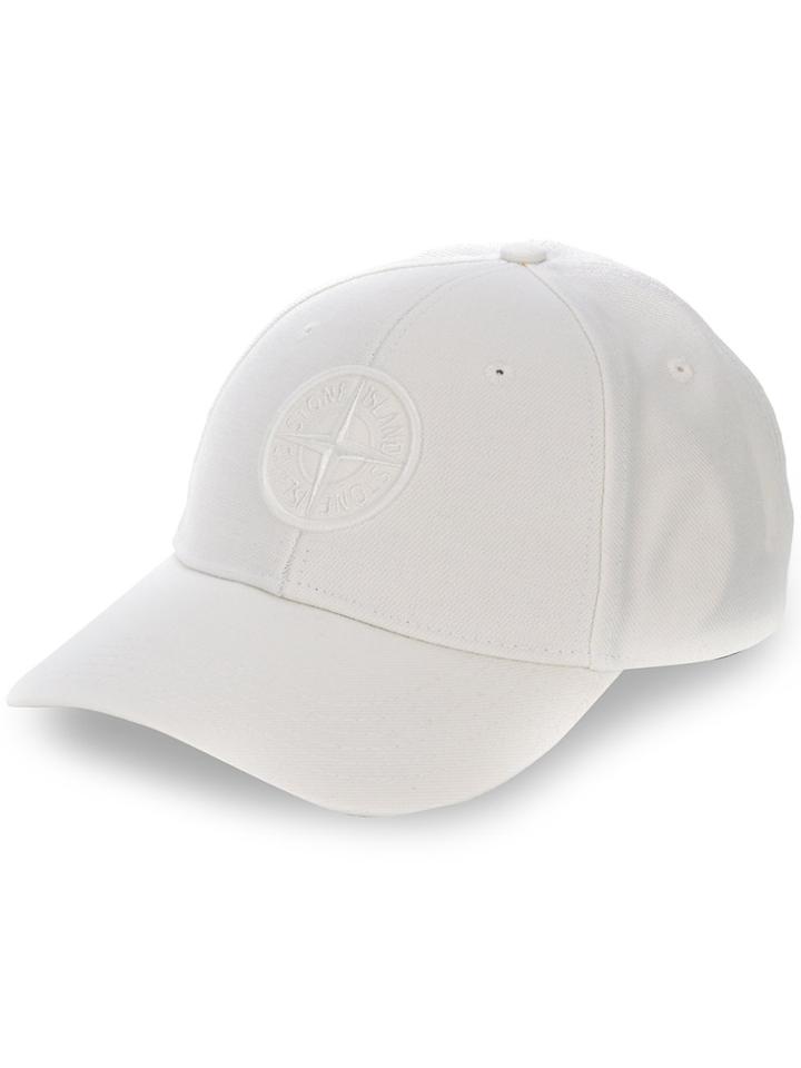 Stone Island Embroidered Logo Baseball Cap - White