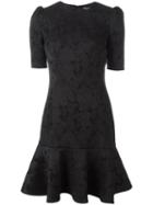 Dolce & Gabbana Tulip Embroidered Dresss, Women's, Size: 44, Black, Silk/polyester/spandex/elastane/viscose