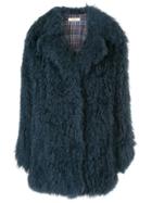 Yves Salomon Meteo Oversized Fur Coat - Blue