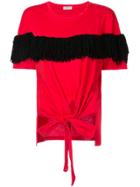 Sonia Rykiel Fringe Trim T-shirt - Red