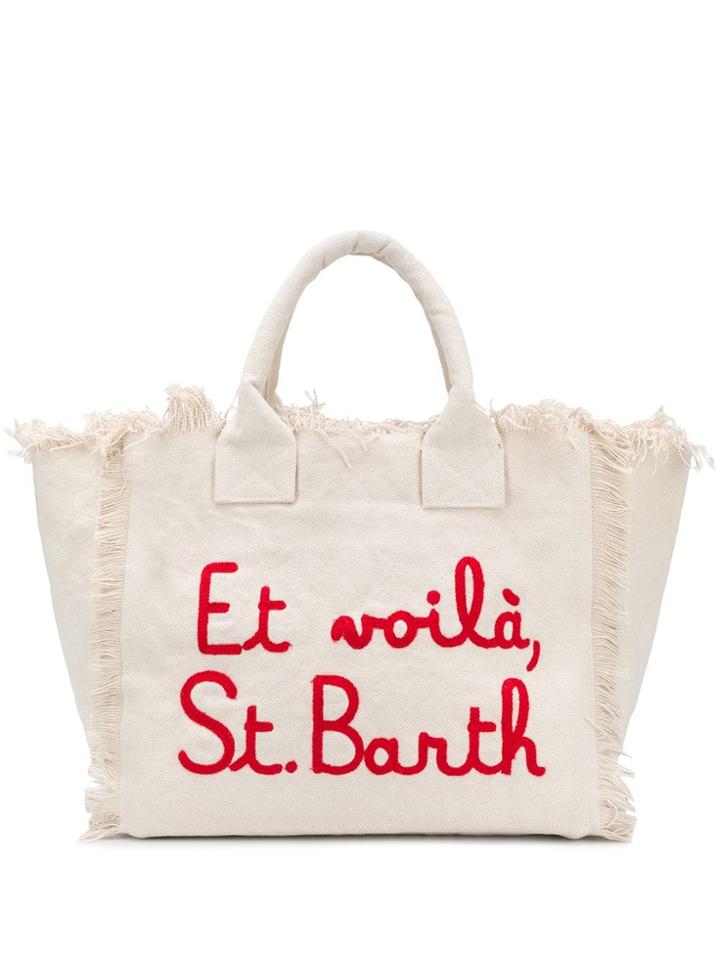 Mc2 Saint Barth Logo Printed Tote - Neutrals