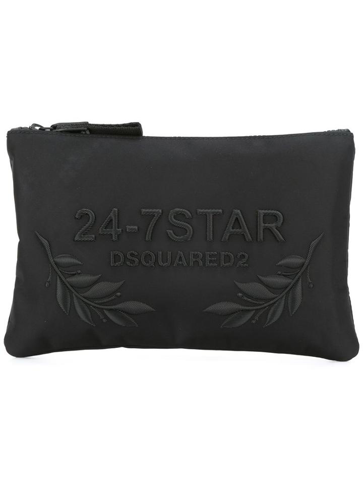 Dsquared2 24-7 Star Logo Pouch, Women's, Black, Polyurethane