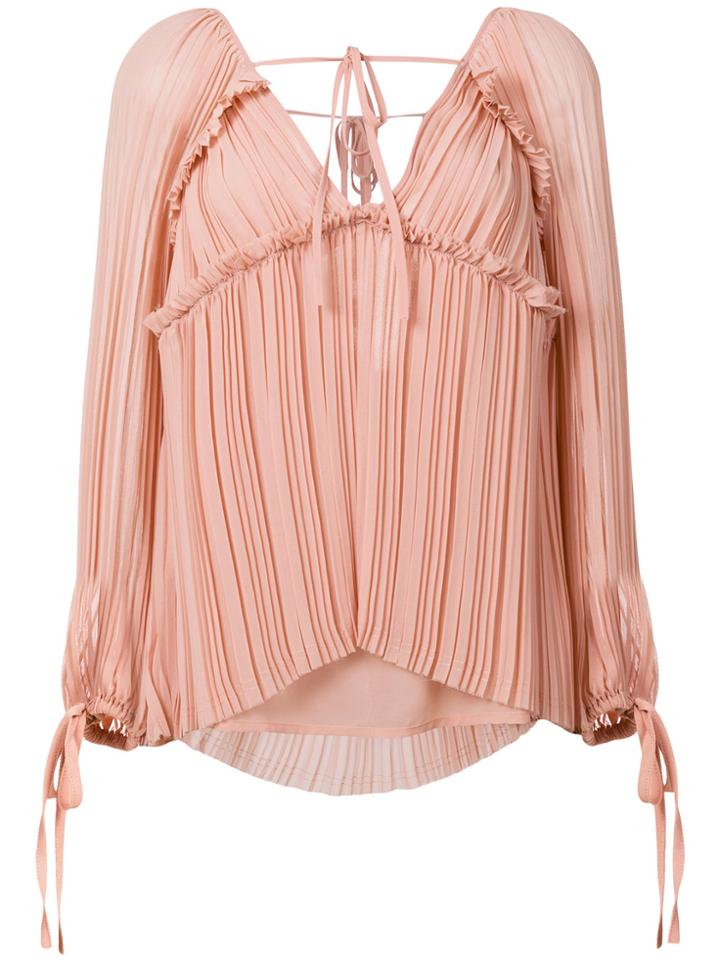 P.a.r.o.s.h. V-neck Palazzo Blouse - Pink & Purple