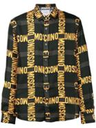 Moschino Brand Patterned Shirt - Black