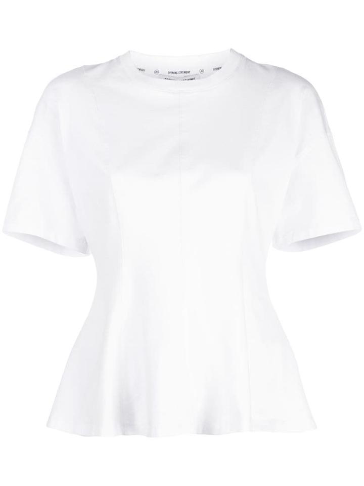 Opening Ceremony Short-sleeved Peplum T-shirt - White