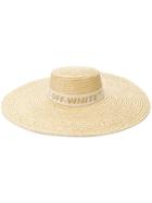 Off-white Wide Brim Hat - Nude & Neutrals
