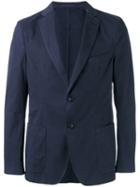 Officine Generale Two Button Blazer, Men's, Size: 50, Blue, Cotton/polyester
