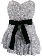 Attico Sequin Embroidered Dress - Silver