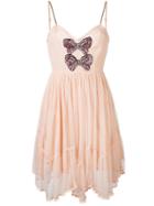 Manoush - Sequined Bow Dress - Women - Cotton/nylon - 38, Pink/purple, Cotton/nylon