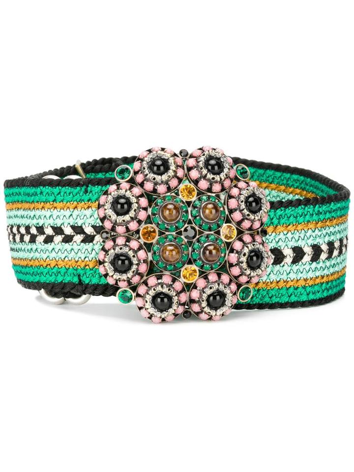 Etro Jewelled Buckle Belt - Green