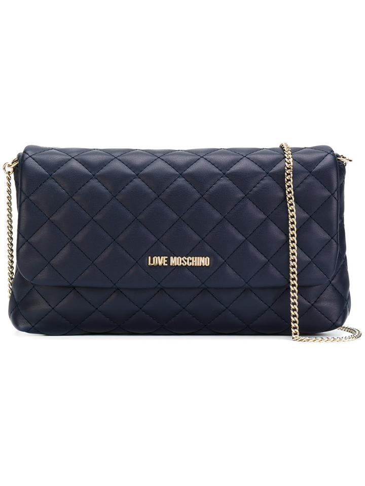 Love Moschino - Chain Quilted Shoulder Bag - Women - Polyurethane - One Size, Blue, Polyurethane