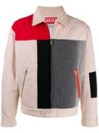 Diesel Red Tag Colour-block Bomber Jacket - White