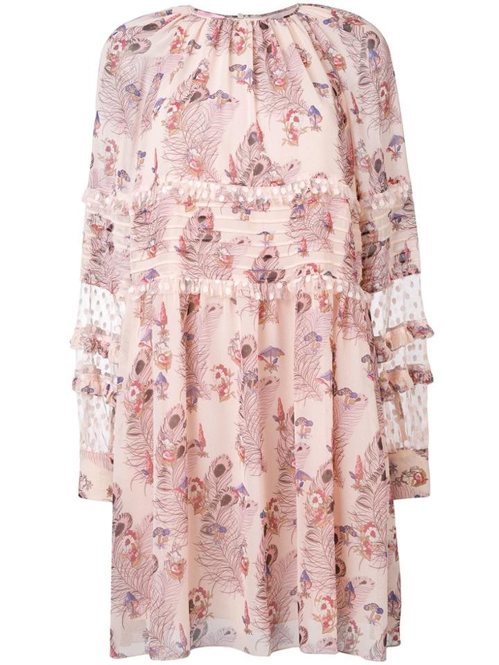 Giamba Floral Print Dress - Neutrals